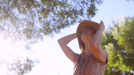 senior woman standing at the resort 4k