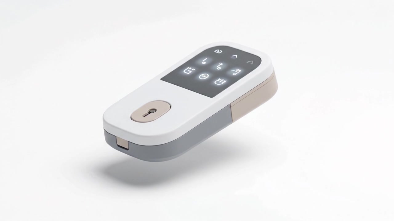 Un innovativo dispositivo di serratura intelligente dotato di interfaccia touchscreen e accesso senza chiave per una maggiore sicurezza e moderni sforzi di automazione domestica.