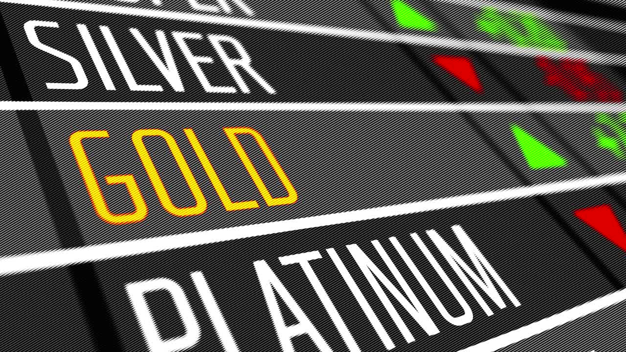 주식 시장에서 금의 가격.