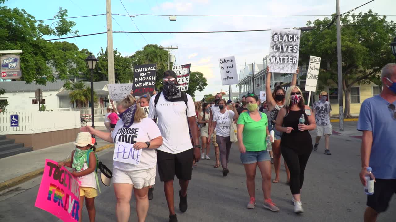 Womens March Black Lives Matter March in Key West Florida Walking Human Rights