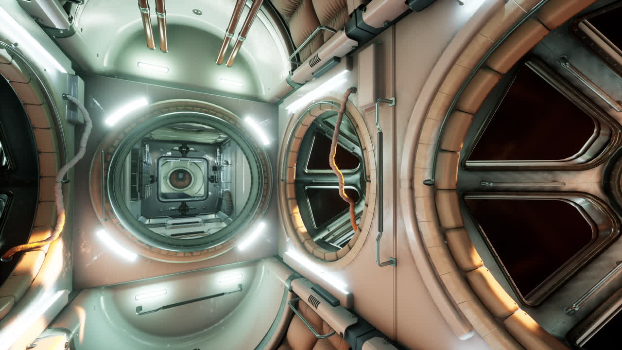 интерьер футуристической международной космической станции