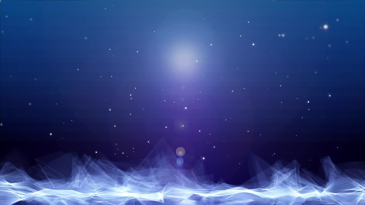 미래의 아름다운 4k 영상, 땅에 떨어지는 별의 비.