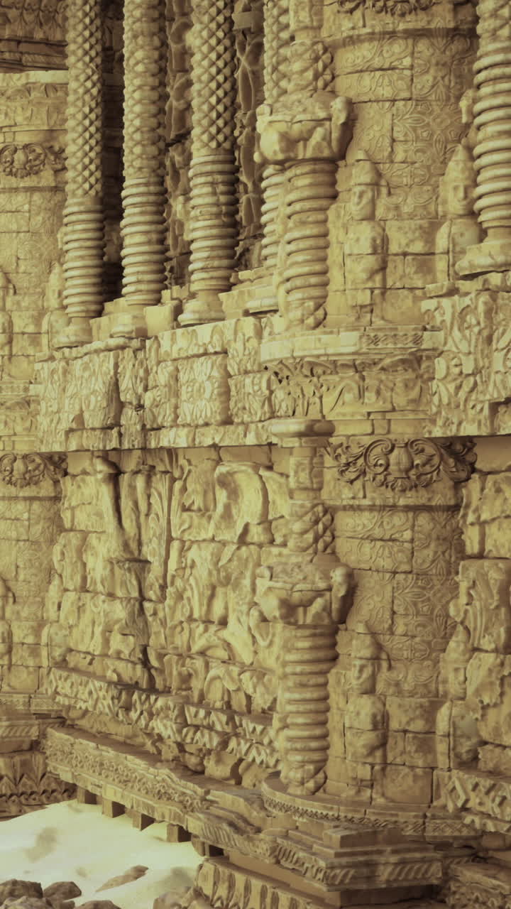 Ancient stone carvings reveal intricate details of historical architecture