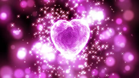 el fondo de animación del bucle de partículas del corazón