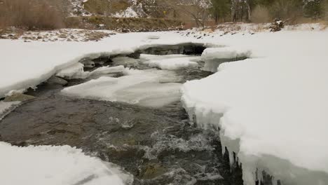 río durante el invierno de cerca