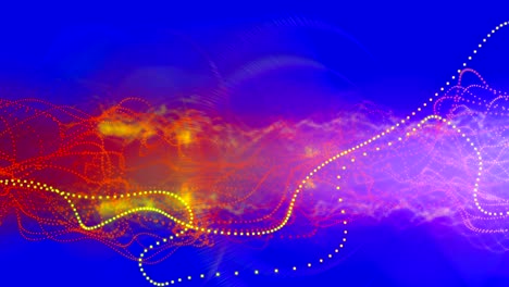 surface of the particles oscillate on blue, 3d animation, seamless