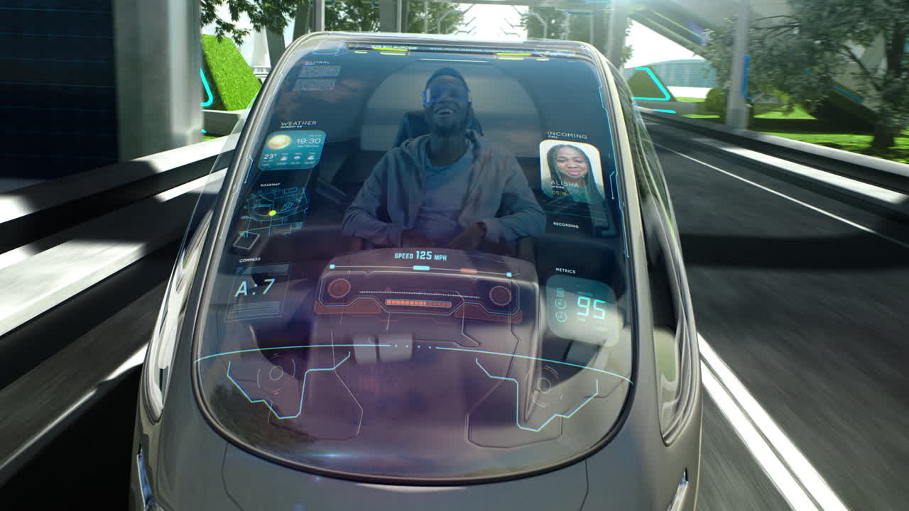 Future Vehicle with Driver and Digital Interface