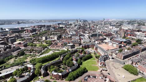 liverpool city river view from cathedral tower