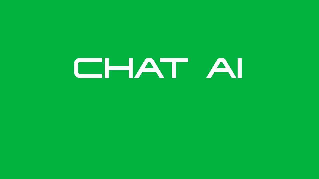 Animazione di testo di chat AI su sfondo trasparente