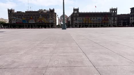 slow motion shot of a totally empty zocalo at midday in mexico city