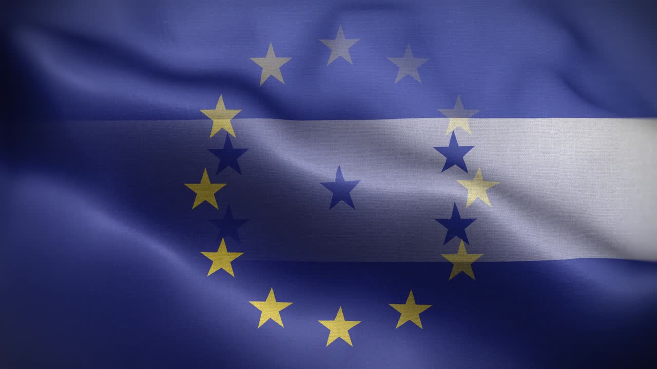 la bandera de la ue de honduras en el fondo del bucle 4k