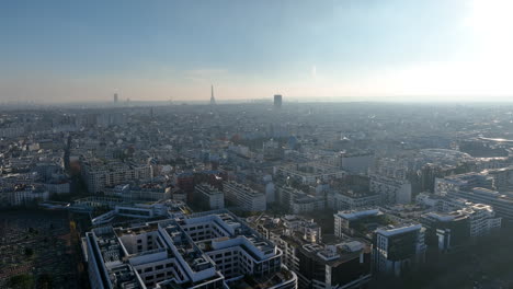 paris, seen from the sky, where timeless buildings, pollution, and history