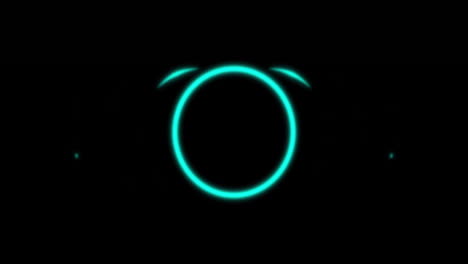 animation of glowing neon light circles moving over black background