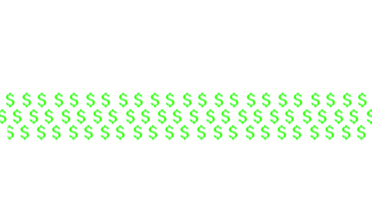 Green Money Dollar sign explosion and transition on Green background