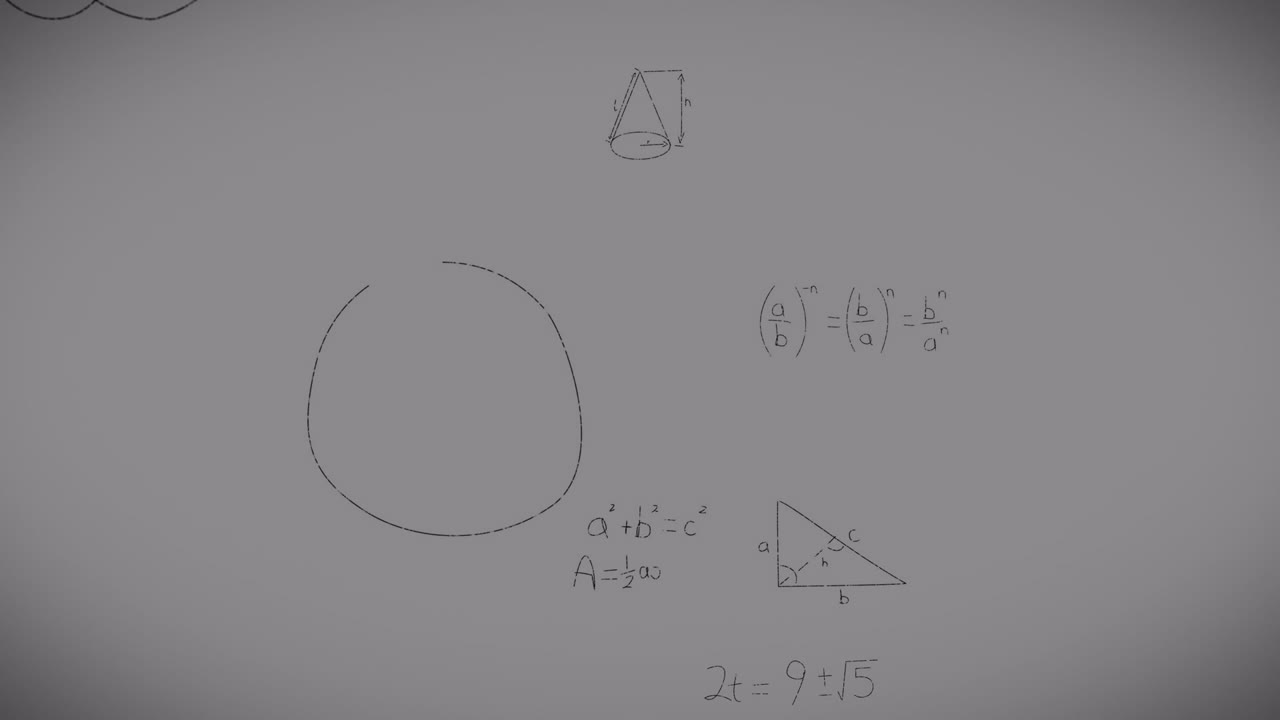animación de fórmulas matemáticas sobre un fondo marrón