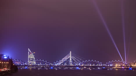 night timelapse in riga, latvia