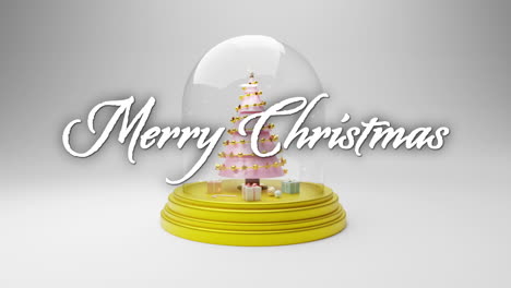 Animation-of-merry-christmas-text-over-snow-globe-with-christmas-tree