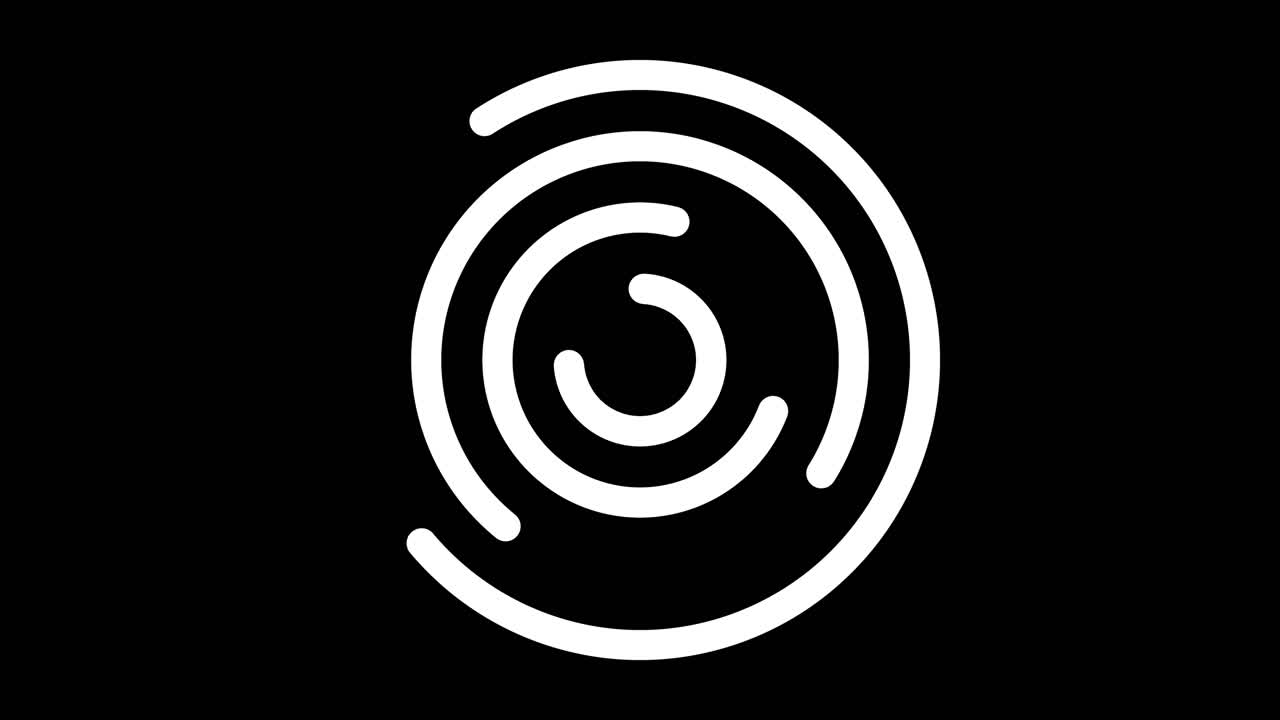 Curve shapes rotate alternate directions form hypnotic circling maze puzzle
