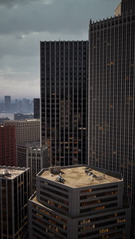 aerial view of skyscrapers in a city