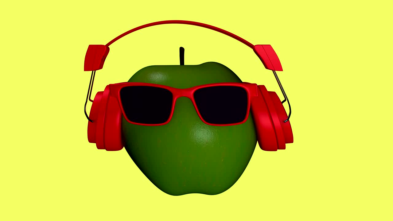 멋진 사과들의 3d 애니메이션, 루프