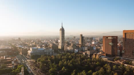 hype lapse shot of distinctive mexico city at sunset, residential area view