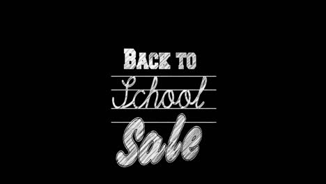 animación del texto de regreso a la escuela sobre fondo negro