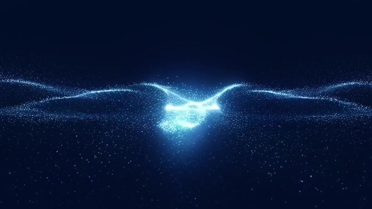 Abstract Blue Particle Wave Motion Background