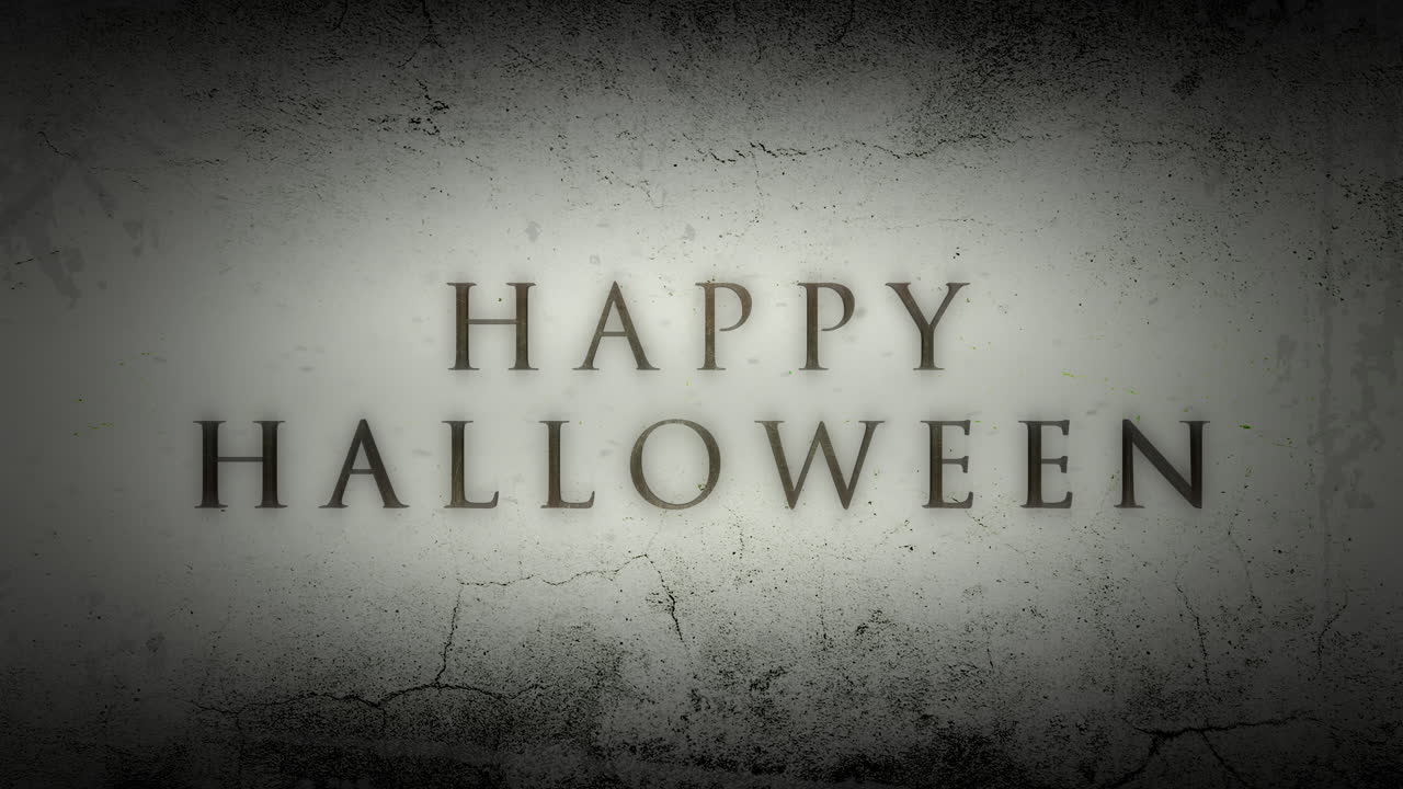 feliz halloween en la pared de grunge blanco oscuro