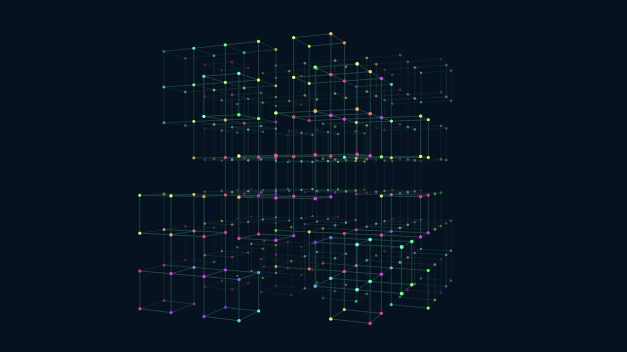 다채로운 선으로 활기차게 3d 큐브를 초월합니다.
