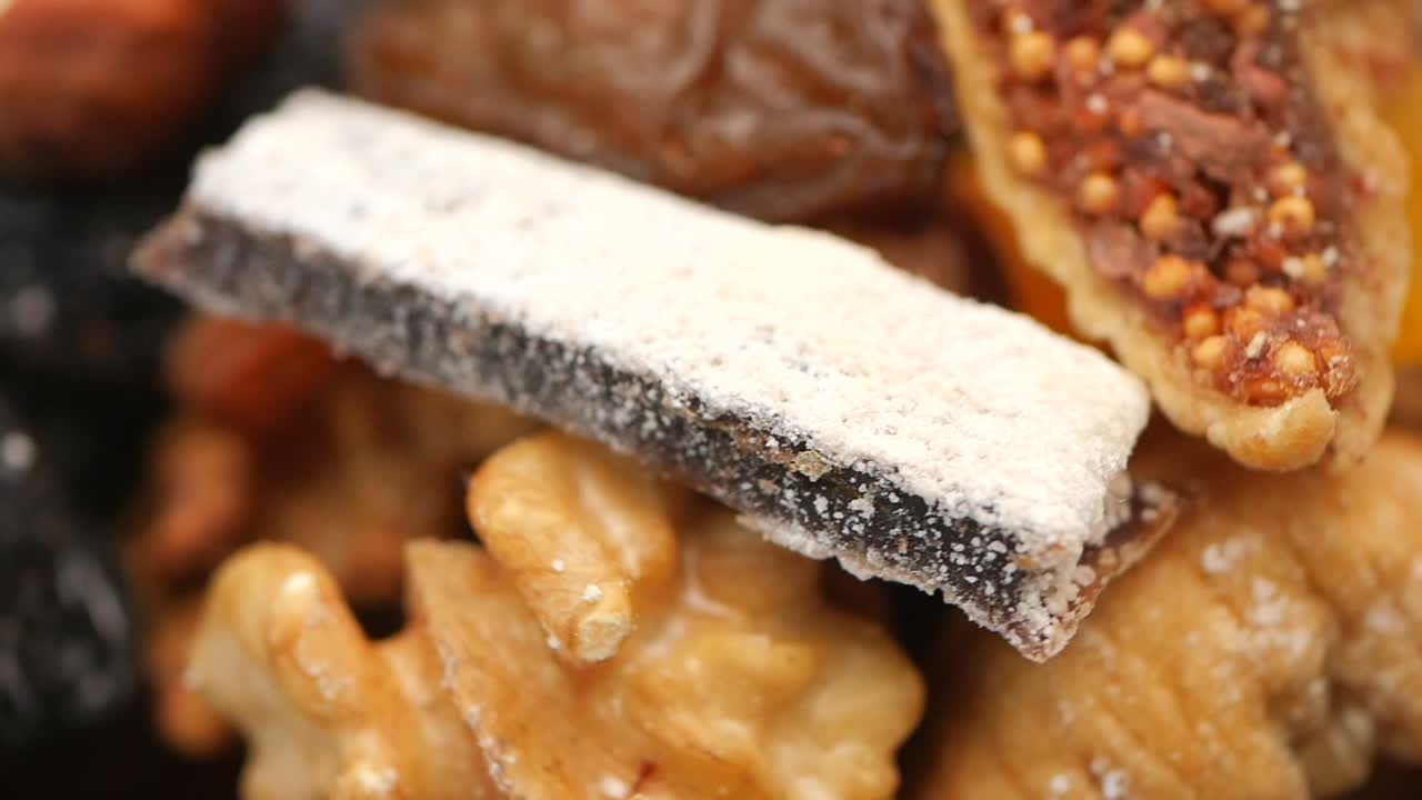 Close-up of Mixed Dried Fruit and Nuts