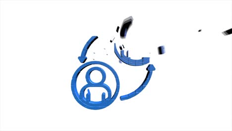 redes sociales diseño de íconos de píxeles 3d aislados en fondo blanco. iconos web de esquema. gráficos en movimiento.