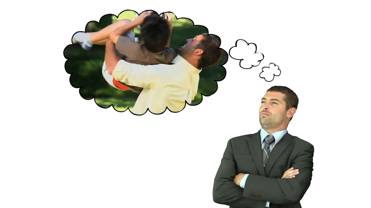 hombre de negocios pensando en jugar