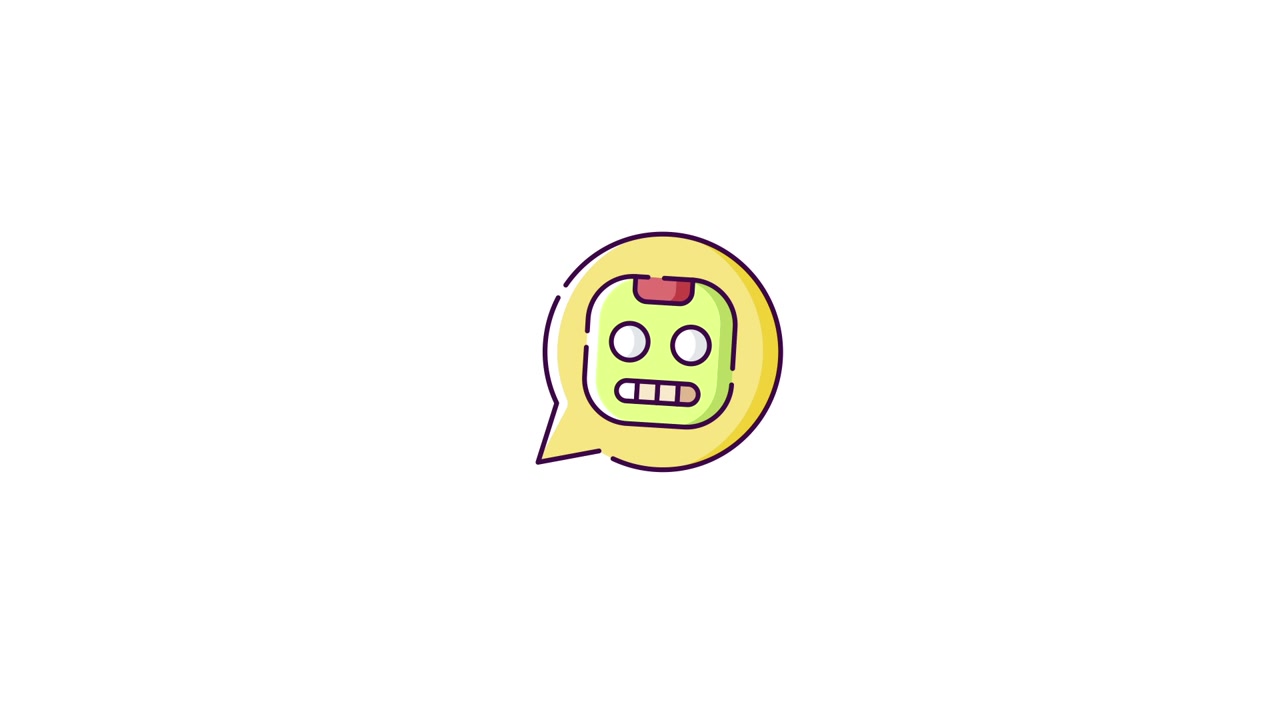 Animated Robot Chatbot Icon in a Speech Bubble