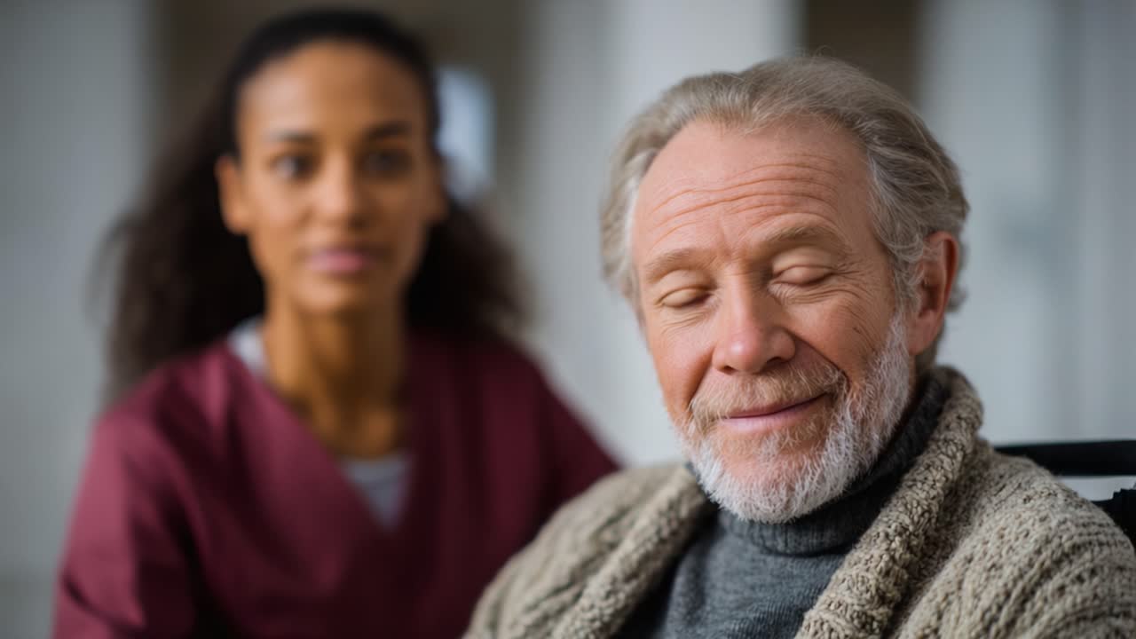 A Caregiver and an Elderly Patient Share a Moment of Connection and Compassion in a Warm, Inviting Setting, Highlighting the Importance of Supportive Care