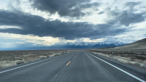 travelling by highway 50 in nevada, the loneliest road in america, usa