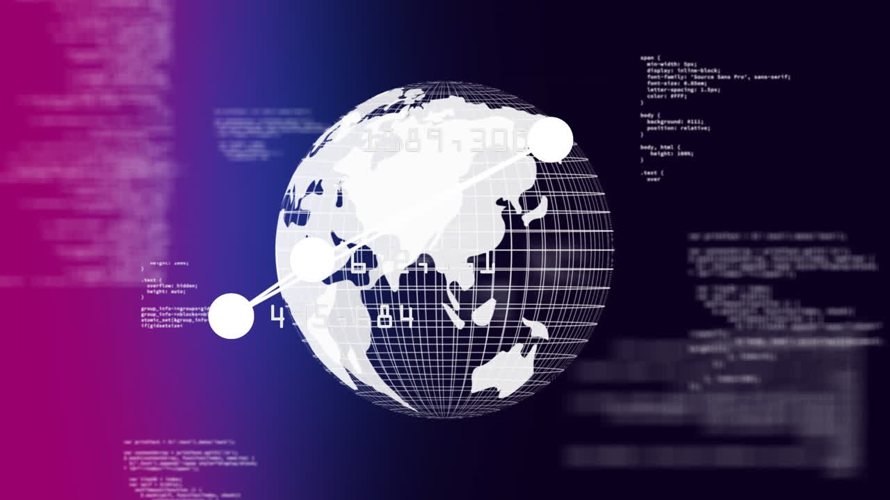 girando el globo contra el triángulo moviéndose y códigos