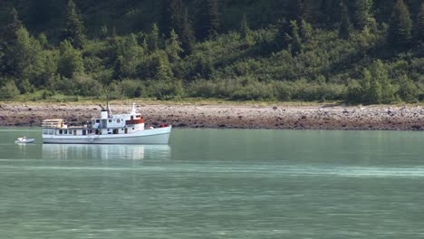 small boat near the shore in alaska