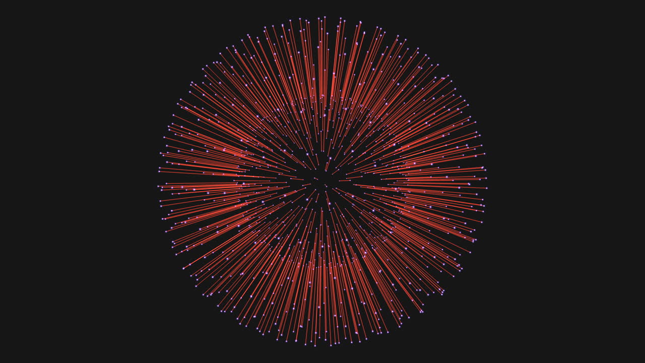 Motivo circolare di linee e punti su sfondo nero