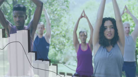 animación de diagramas sobre diversas personas que practican el yoga