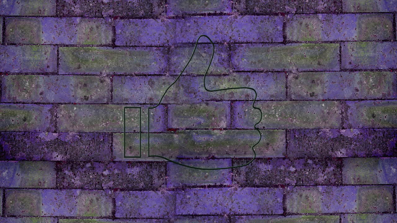 벽돌 벽 4k에 네온 표지판을 내려 놓습니다.