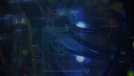 animación del procesamiento de datos en la sala de servidores