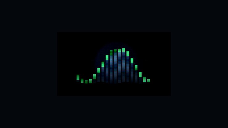 Animated Digital Audio Equalizer Bars Moving on Dark Background