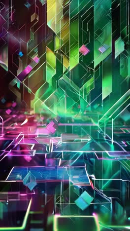 geometric background with neon lights