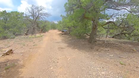 Doppelte-Zeit-Und-Pov-Fahrt-In-Einem-Geländewagen-Auf-Einem-Unbefestigten-Geländeweg-Den-Berg-Hinauf-In-Colorado