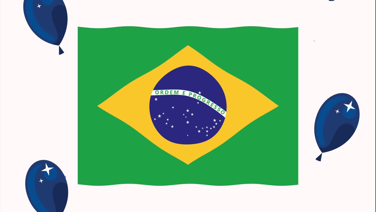 brazil country flag with balloons helium