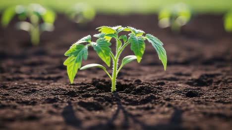 young plant growing in soil