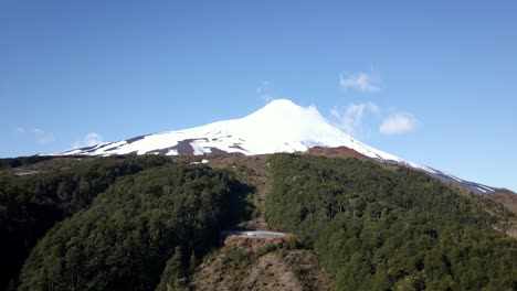 Osorno-Volcano-Conical-Stratovolcano-In-Snow-Landscape,-Puerto-Varas,-Los-Lagos,-Chile