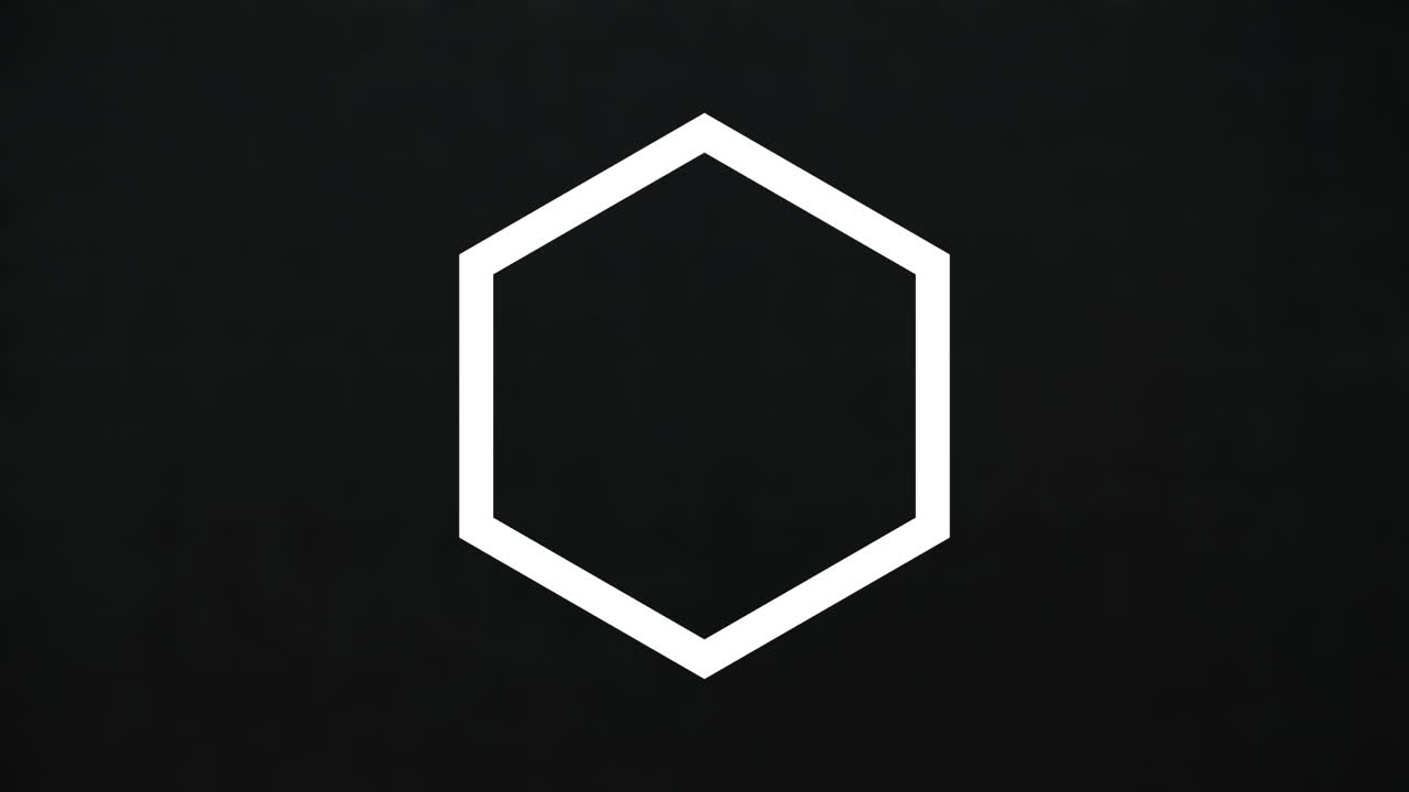 검은색 배경에서 움직이는  ⁇ 색 모양의 애니메이션