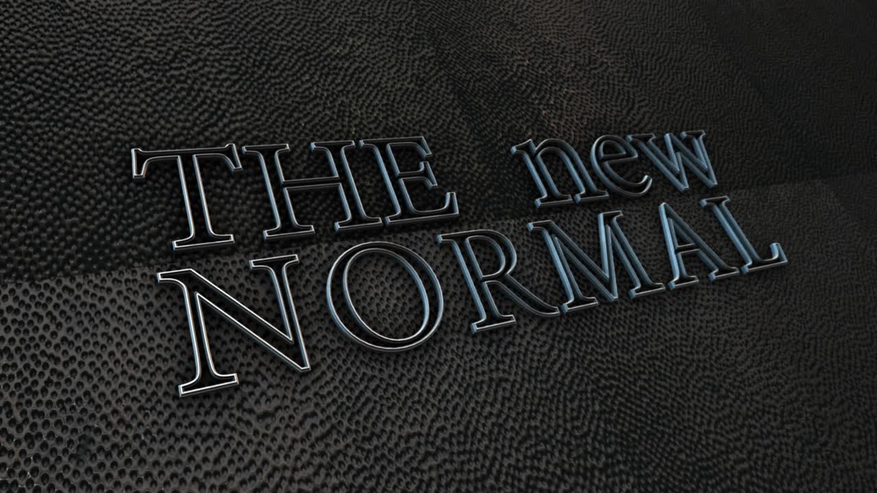 el nuevo texto normal con efecto glitch título de bucle en fondo grunge oscuro. bucle sin costuras 4k 3d el nuevo elemento de texto de efecto glitch normal animación en negro para el título de introducción.