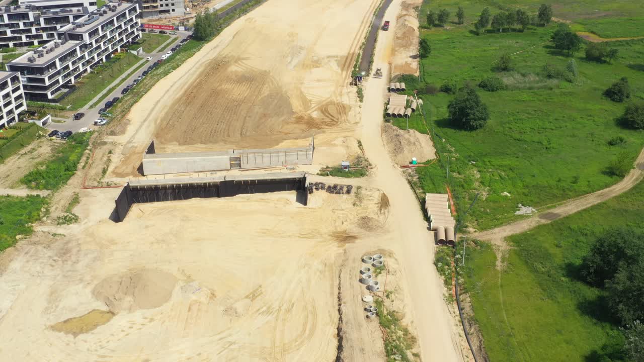 maquinaria de construcción de carreteras en la construcción de carreteras
